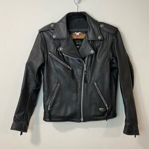 Harley-Davidson Women's Leather Jacket Moto Motorcycle Biker Black Small